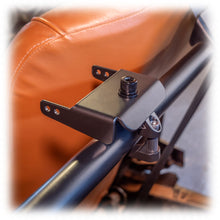 Load image into Gallery viewer, black powder-coated universal air pumper bracket on roll cage bar