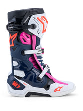 Load image into Gallery viewer, ALPINESTARS - TECH 10 SUPERVENTED BOOTS DRK BLUE/WHT/BLK FUXIA 10 - 2010520-7337- 10