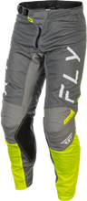 Load image into Gallery viewer, FLY RACING - KINETIC MESH CENTER PANTS GREY/WHITE/HI-VIS SZ 28 - 379-32428