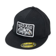 Load image into Gallery viewer, Badass Black Fitted Hat with logo patch