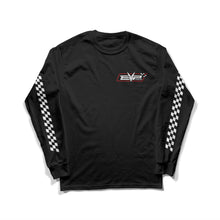 Load image into Gallery viewer, EVP Shift Logo long-sleeve shirt with checkered sleeves