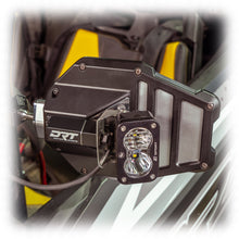 Load image into Gallery viewer, Tactical mirror light bracket kit installed on UTV mirror with light mounted