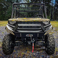Load image into Gallery viewer, Polaris Ranger 1000 Front Winch Bumper With Light Kit Raw Raw Accent Panels Thumper Fab