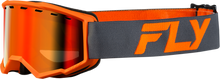Load image into Gallery viewer, FLY RACING - YTH FOCUS SNOW GOGGLE CHAR/ORG W/ RED MIRROR/AMBER LENS - FLB-24FY3
