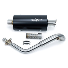 Load image into Gallery viewer, EVP Magnum exhaust for Polaris RZR 200 — brushed stainless with black heat shield

