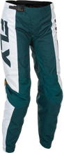 Load image into Gallery viewer, FLY RACING - WOMEN'S F-16 PANTS TEAL/WHITE/GOLD SZ 00/02 - 379-83200
