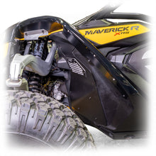 Load image into Gallery viewer, Close-up of a front aluminum rock guard installed on a Maverick R.
