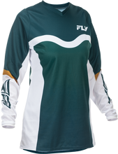 Load image into Gallery viewer, FLY RACING - WOMEN'S F-16 JERSEY TEAL/WHITE/GOLD LG - 379-822L
