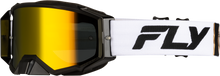 Load image into Gallery viewer, FLY RACING - ZONE PRO GOGGLE WHITE/BLK/GOLD W/ GOLD MIRROR/SMOKE LENS - 37-5189
