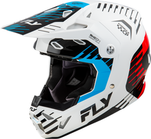 Load image into Gallery viewer, FLY RACING - YOUTH FORMULA CP SLICE HELMET WHITE/RED/CYAN YL - 73-0052YL
