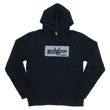 Load image into Gallery viewer, Black hoodie with EVP logo centered on front and 'Evolution Powersports' on back
