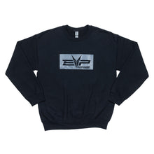 Load image into Gallery viewer, Reverse EVP logo on black crewneck
