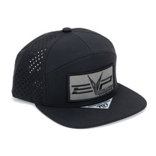 Load image into Gallery viewer, EVP Black Hydro Hat - snapback with logo patch
