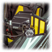 Load image into Gallery viewer, Tactical mirror light bracket kit installed on UTV mirror with light mounted
