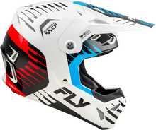 Load image into Gallery viewer, FLY RACING - YOUTH FORMULA CP SLICE HELMET WHITE/RED/CYAN YL - 73-0052YL
