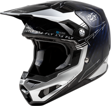 Load image into Gallery viewer, FLY RACING - YOUTH FORMULA S CARBON LEGACY HELMET BLUE CARBON/SILVER YL - 73-4448YL
