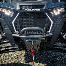 Load image into Gallery viewer, Polaris RZR Turbo S Front Winch Sport Bumper w/ Lights Raw Thumper Fab
